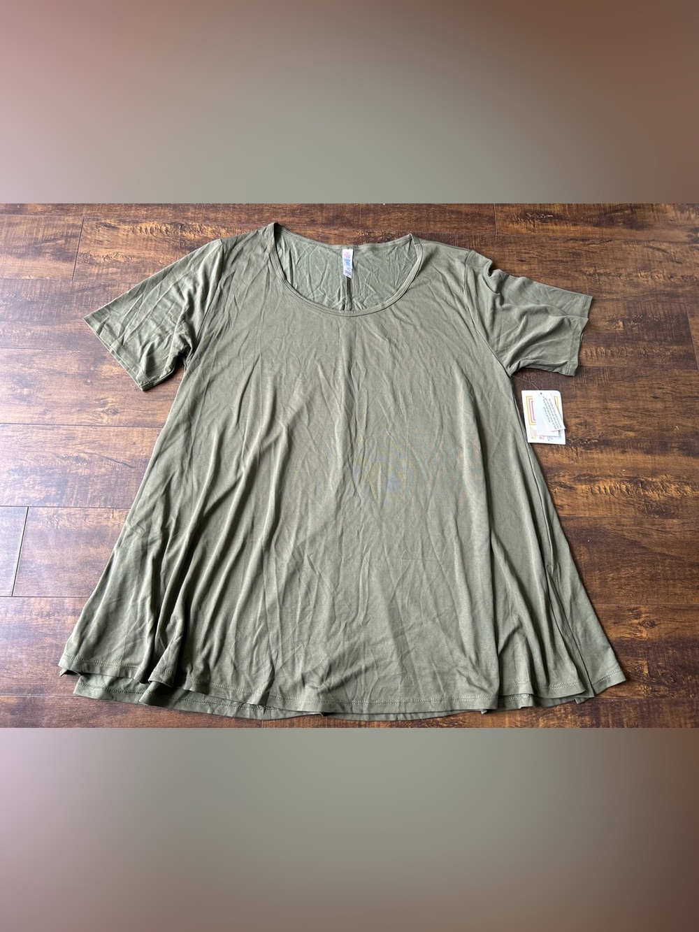 LuLaRoe Olive Green Scoop Neck Swing Tunic